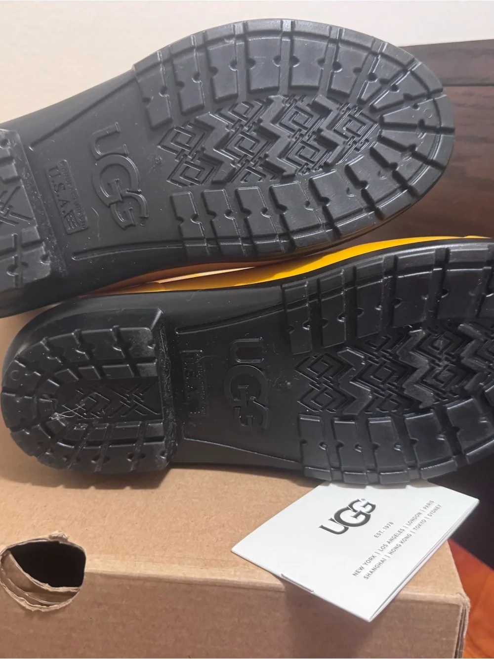 UGG Women's Yellow Gloss Rain Boots